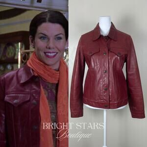 Rare Red Leather Jacket ASO Lorelai Gilmore Girls Vintage Y2K Early 2000s